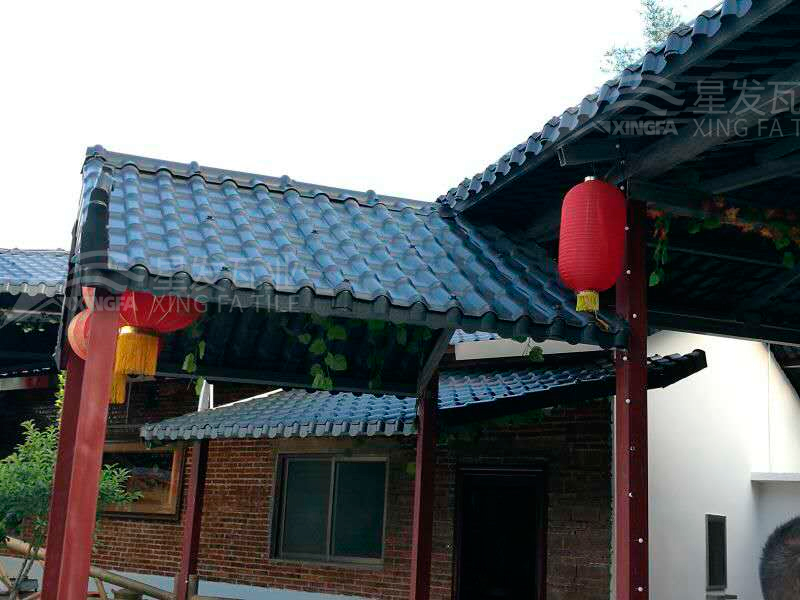 園林建筑搭建樹(shù)脂瓦涼亭，將景觀與藝術(shù)融合，別具一格！